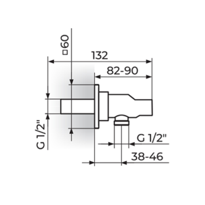 ROSAN DARK ZIDNI PRIKLJUČAK TUŠ CREVA PRGC13QD - Slika 2