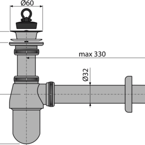 SIFON ZA UMIVAONIKE DN32 SA ISPUSTOM 5/4", METALAN - Image 2
