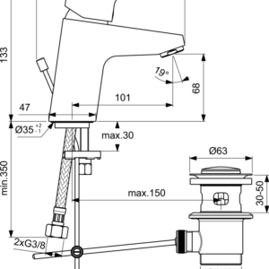 BATERIJA CERAFLEX LVB STH - IDEAL STANDARD B1708AA - Image 2