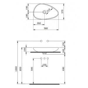 LAVABO ETNA 58.5x44.5 BELI BOCCHI - Image 2