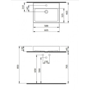 LAVABO MILANO 60cm CRNI BOCCHI - Image 2