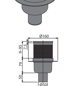 SLIVNIK Ø50 /105X105 VERTIKALNI - ALCA PLAST APV2 - Slika 2