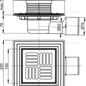 SLIVNIK Ø75/50 HORIZONTALNI - ALCA PLAST APV3444 - Slika 2