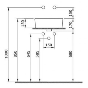 LAVABO W/OUT F38cm MAT CRNI BOCCHI - Slika 3