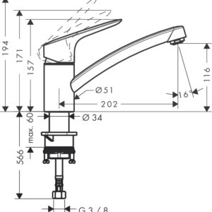 BATERIJA ZA SUDOPERU MYCUBE - HANS GROHE 13814000 - Image 2