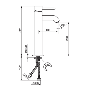 DARK BATERIJA ZA LAVABO VISOKA STH JD30109 - Image 3