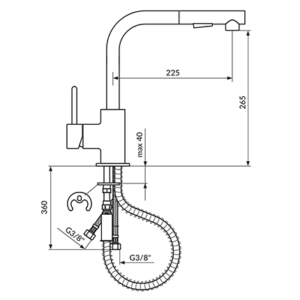 DARK BATERIJA ZA SUDOPERU SA IZVLAČNIM TUŠEM JD38601 - Image 3