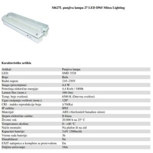 LAMPA LED 27 IP65 PUNJIVA 6500K - MITEA LIGHTING M627L - Slika 4