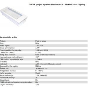 LAMPA LED 20 IP40 PUNJIVA 6500K - MITEA LIGHTING M620L - Image 8