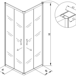 TUŠ KABINA TKK 90X100 SQ LINE - KOLPA SAN 511400 - Slika 4