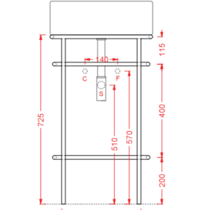 VOGUE METALNA STRUKTURA ZA LAVABO ACA058 ARTCERAM IT - Image 3